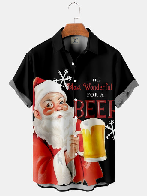 Men's Christmas Funny Graphic Short Sleeve Hawaiian Shirt